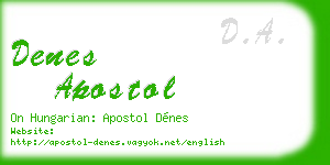 denes apostol business card