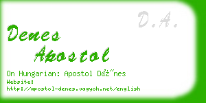 denes apostol business card